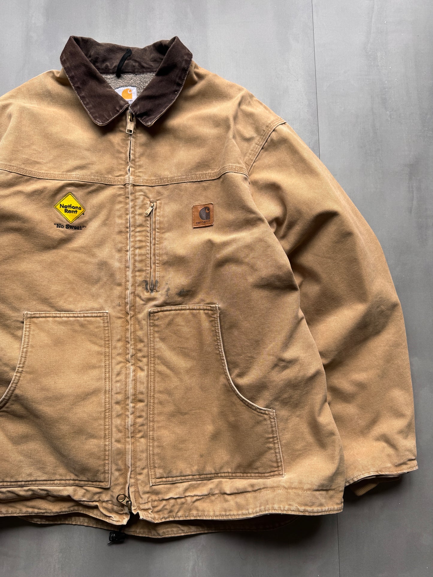 VINTAGE CARHARTT SHERPA LINED TAN ARCTIC JACKET - XXL