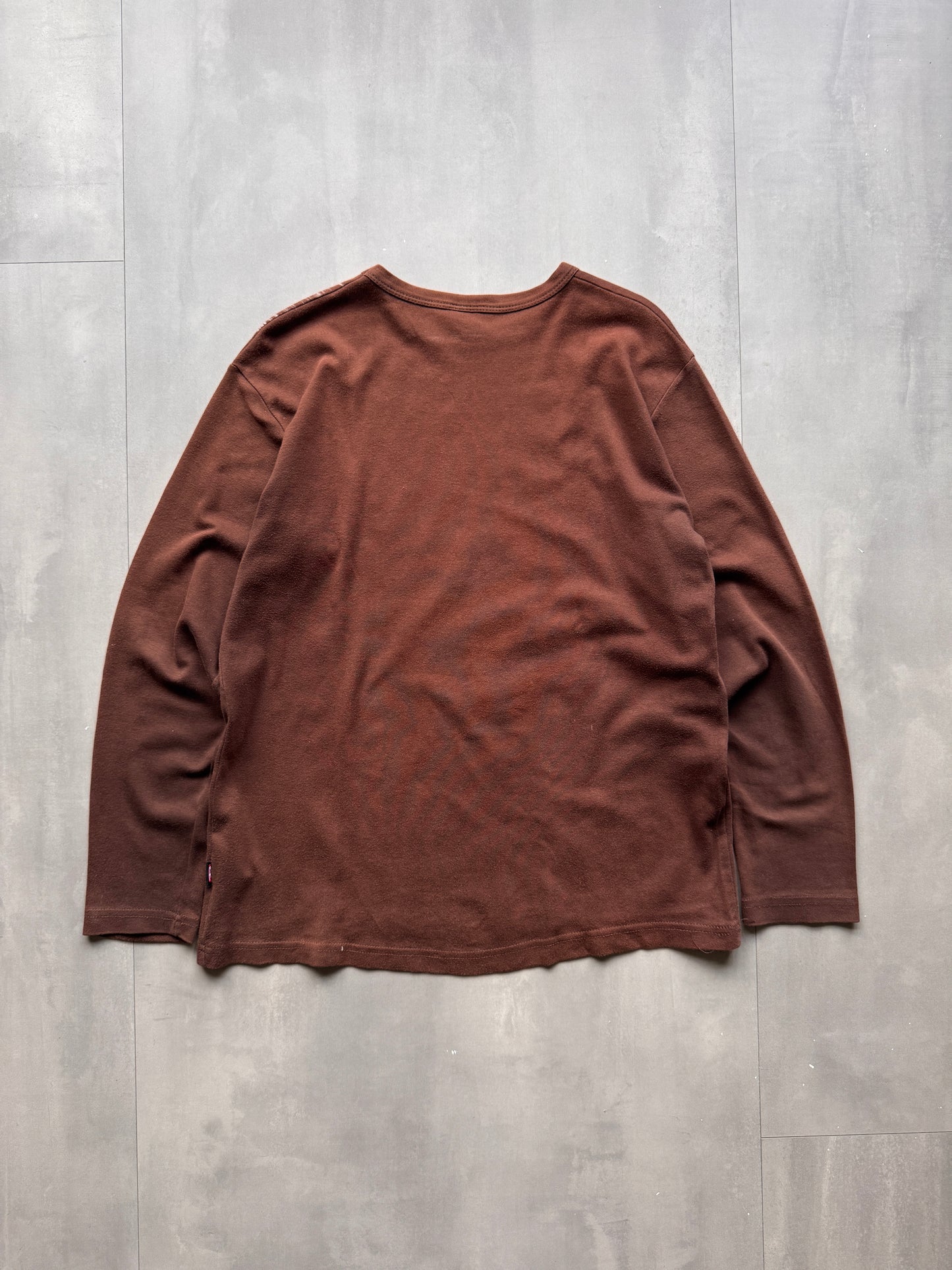 VINTAGE DIESEL BROWN LONGSLEEVE DRAGON TEE - M