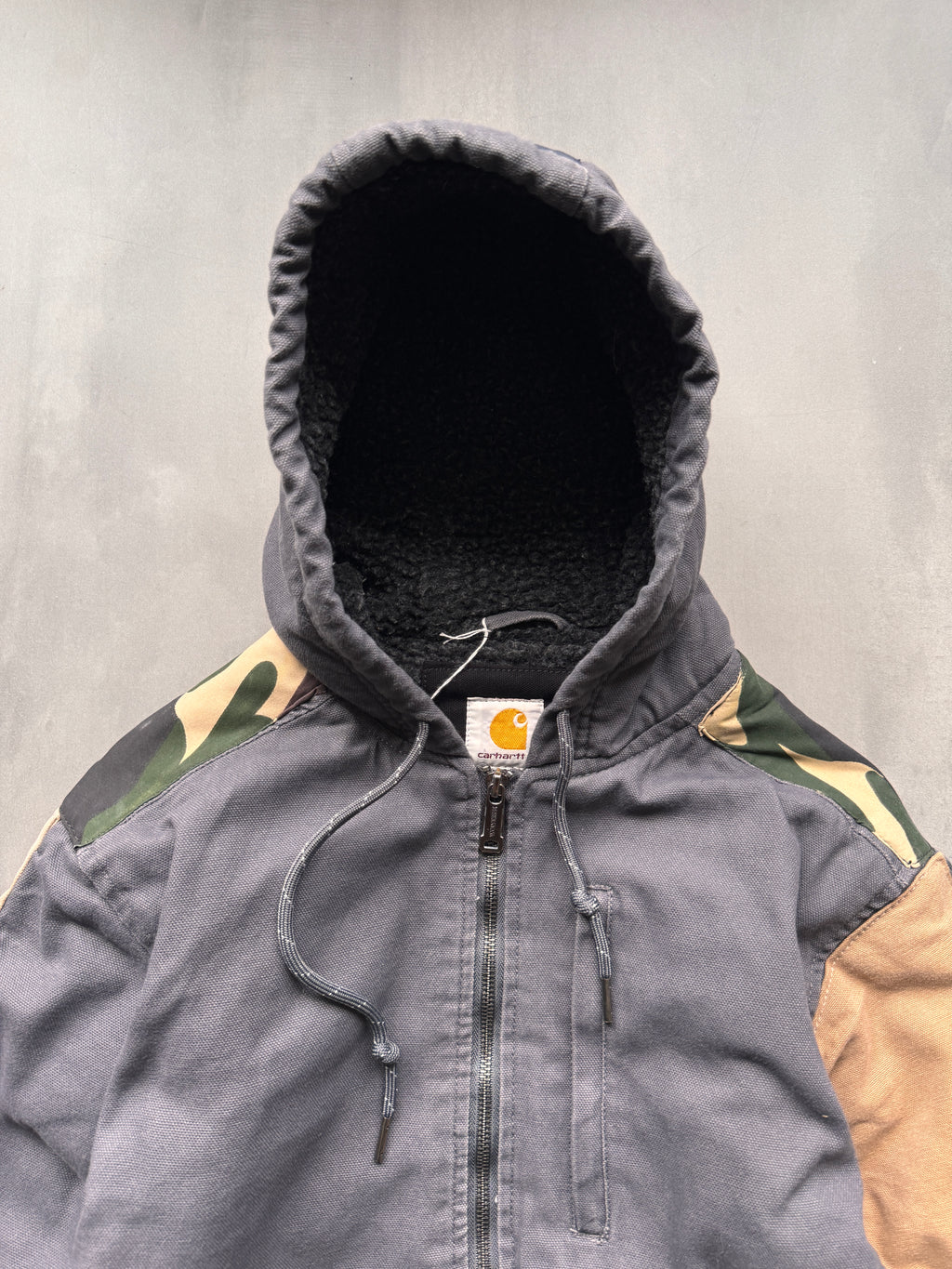 VINTAGE CARHARTT REWORKED CAMO PATTERN ACTIVE JACKET - XS