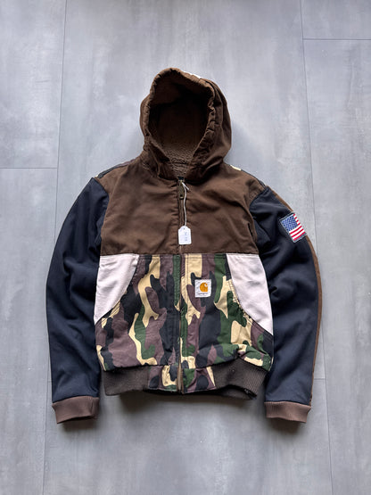 VINTAGE CARHARTT REWORKED CAMO PATTERN ACTIVE JACKET - XS