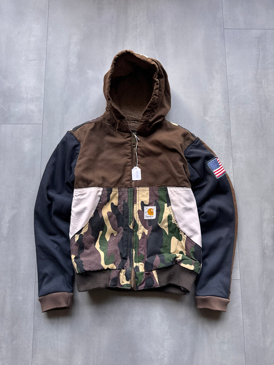 VINTAGE CARHARTT REWORKED CAMO PATTERN ACTIVE JACKET - XS
