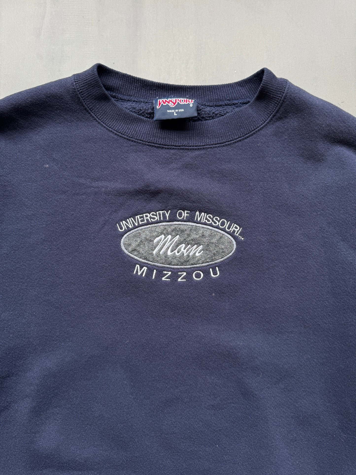 VINTAGE MIZZOU UNIVERSITY NAVY SWEATER - L