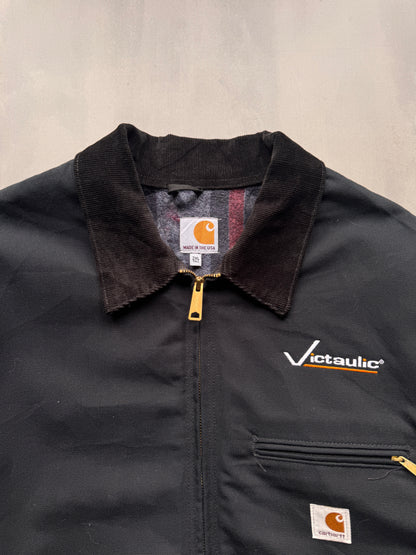 VINTAGE CARHARTT BLACK LINED DETROIT JACKET - XXL