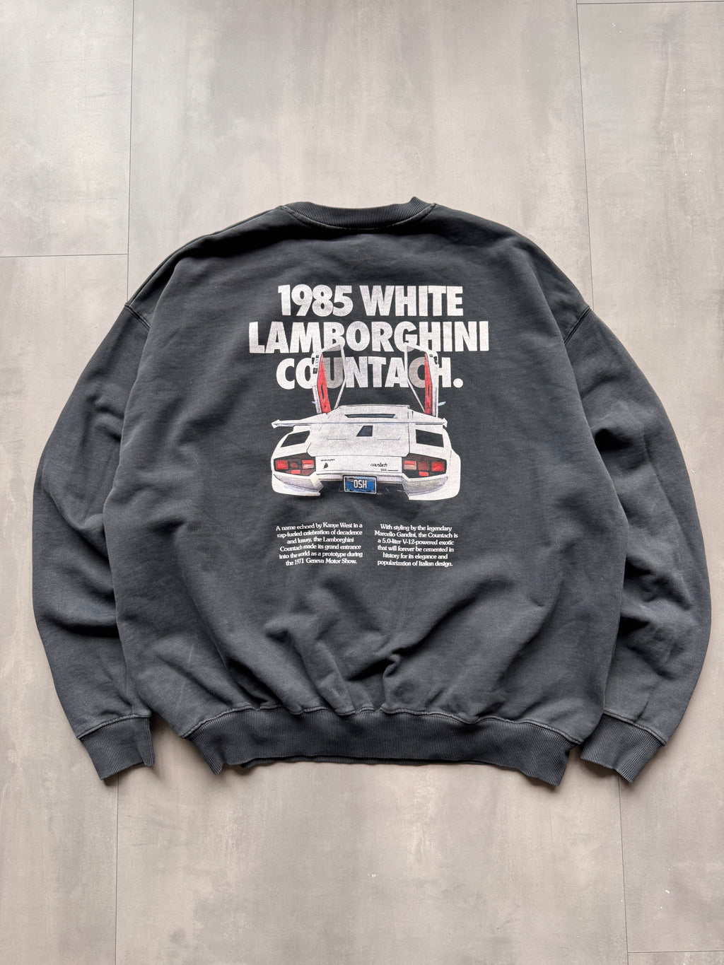 OSHKOSH GREY WHITE LAMBORGHINI SWEATER - L