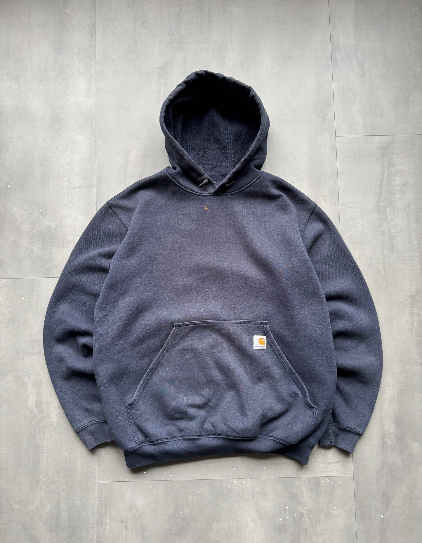 VINTAGE CARHARTT FADED NAVY HOODIE - L