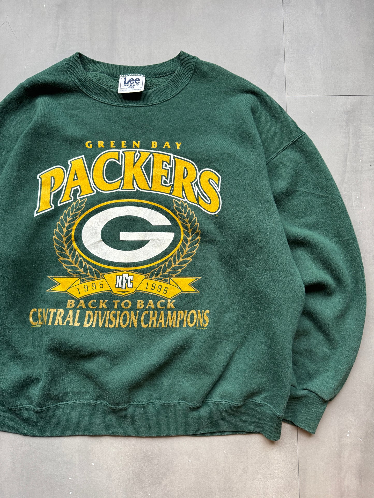 VINTAGE LEE NFL GREEN BAY PACKERS '95/'96 DIVISION CHAMPIONS SWEATER - XL