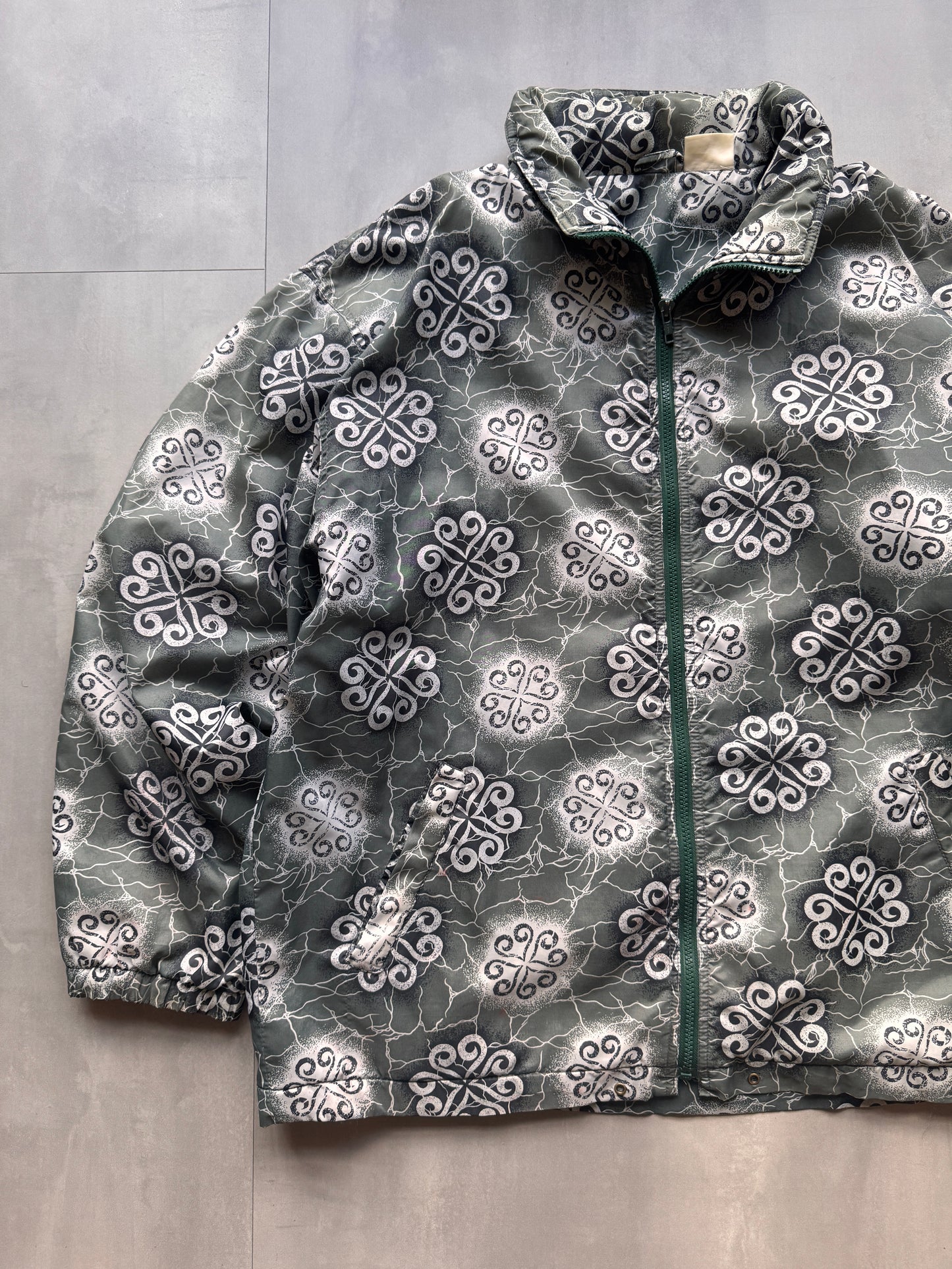 VINTAGE PRINT FLEECE LINED JACKET - XL