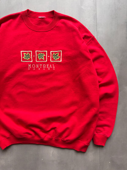 VINTAGE MONTREAL CANADA RED SWEATER - L