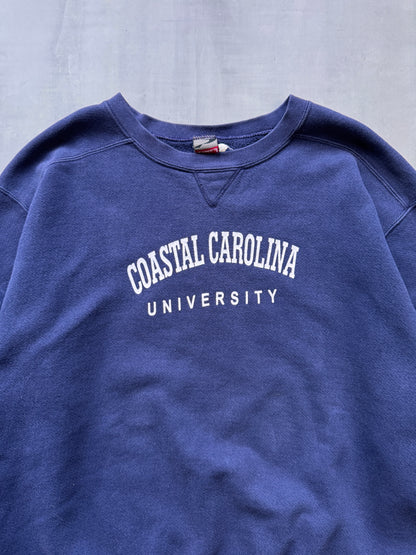 VINTAGE COASTAL CAROLINA NAVY BLUE SWEATER - XLARGE