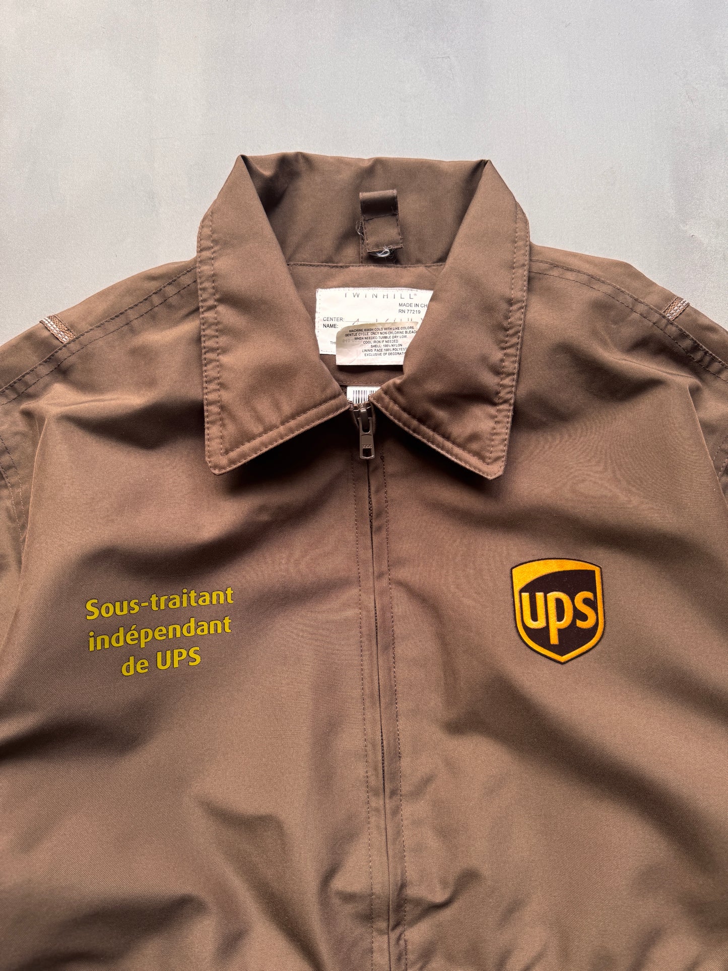 VINTAGE UPS BROWN WORK JACKET - L
