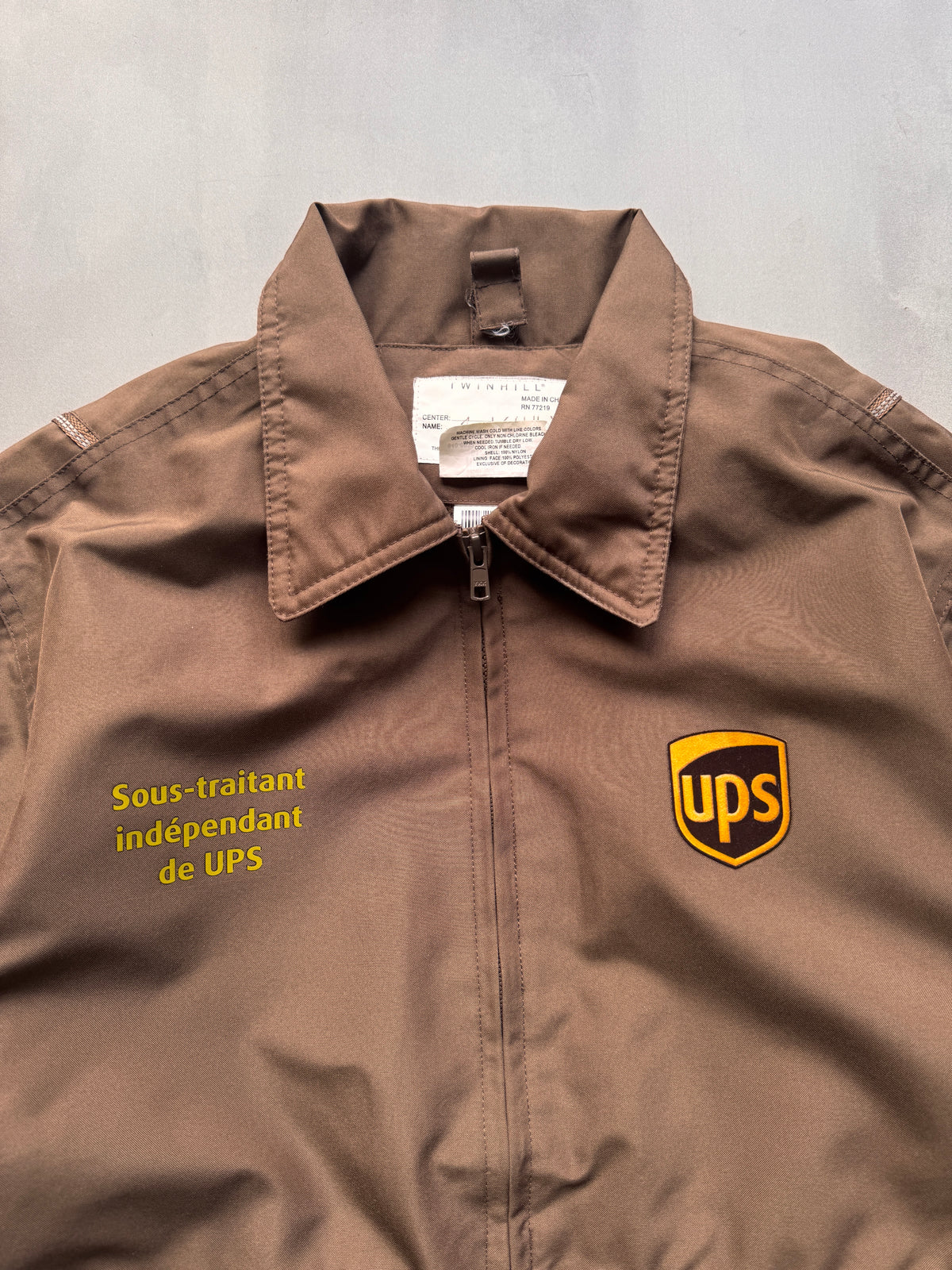VINTAGE UPS BROWN WORK JACKET - L