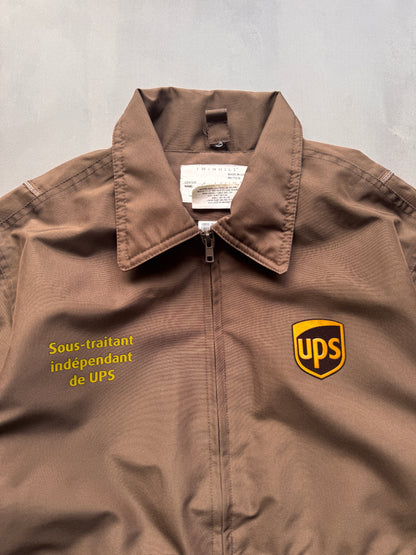 VINTAGE UPS BROWN WORK JACKET - L