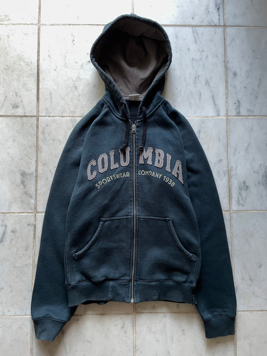 COLUMBIA SPORTSWEAR NAVY ZIP UP HOODIE - SMALL