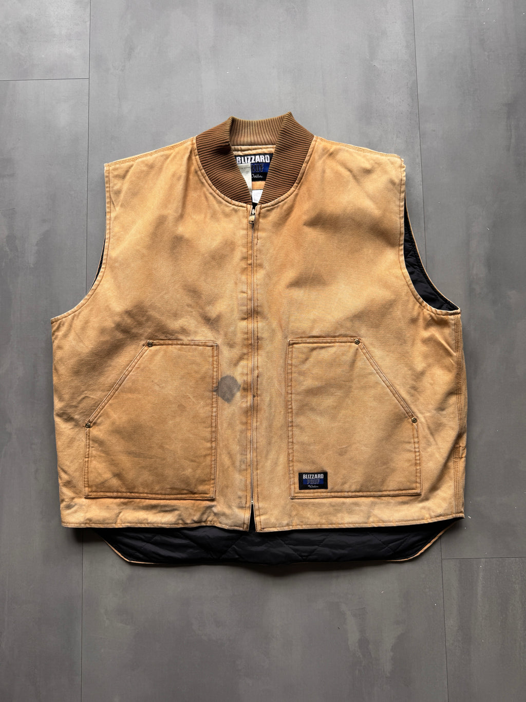VINTAGE WALLS BLIZZARD PRUF TAN WORKWEAR GILET - XXL