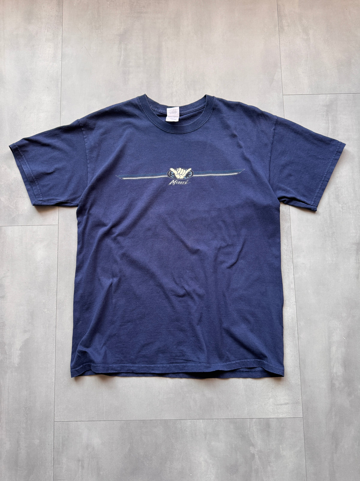 VINTAGE MAUI NAVY TEE - L