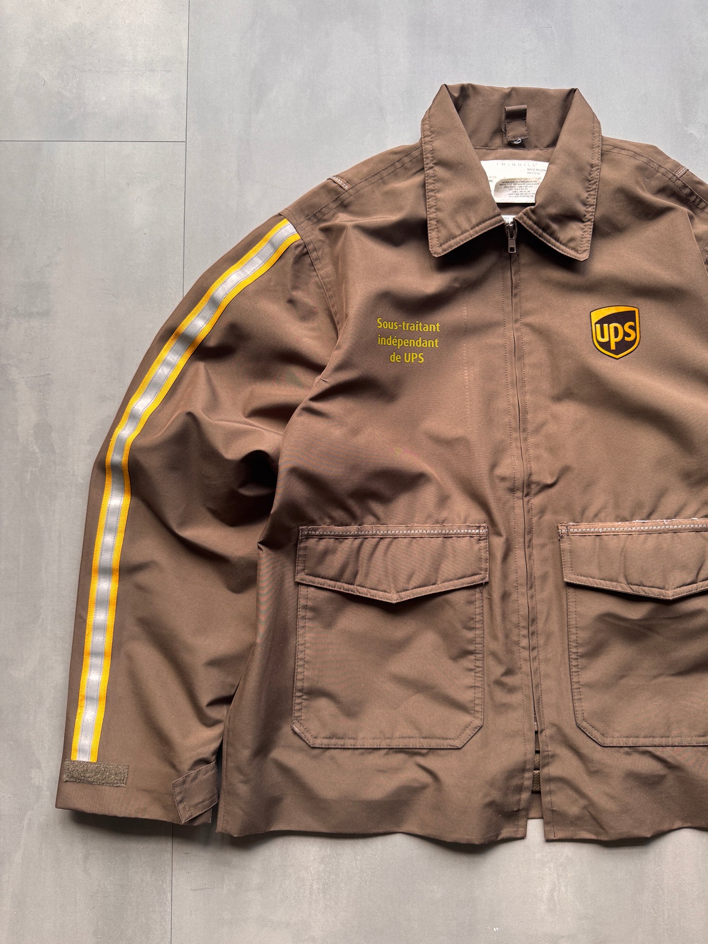VINTAGE UPS BROWN WORK JACKET - L