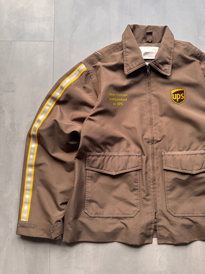 VINTAGE UPS BROWN WORK JACKET - L