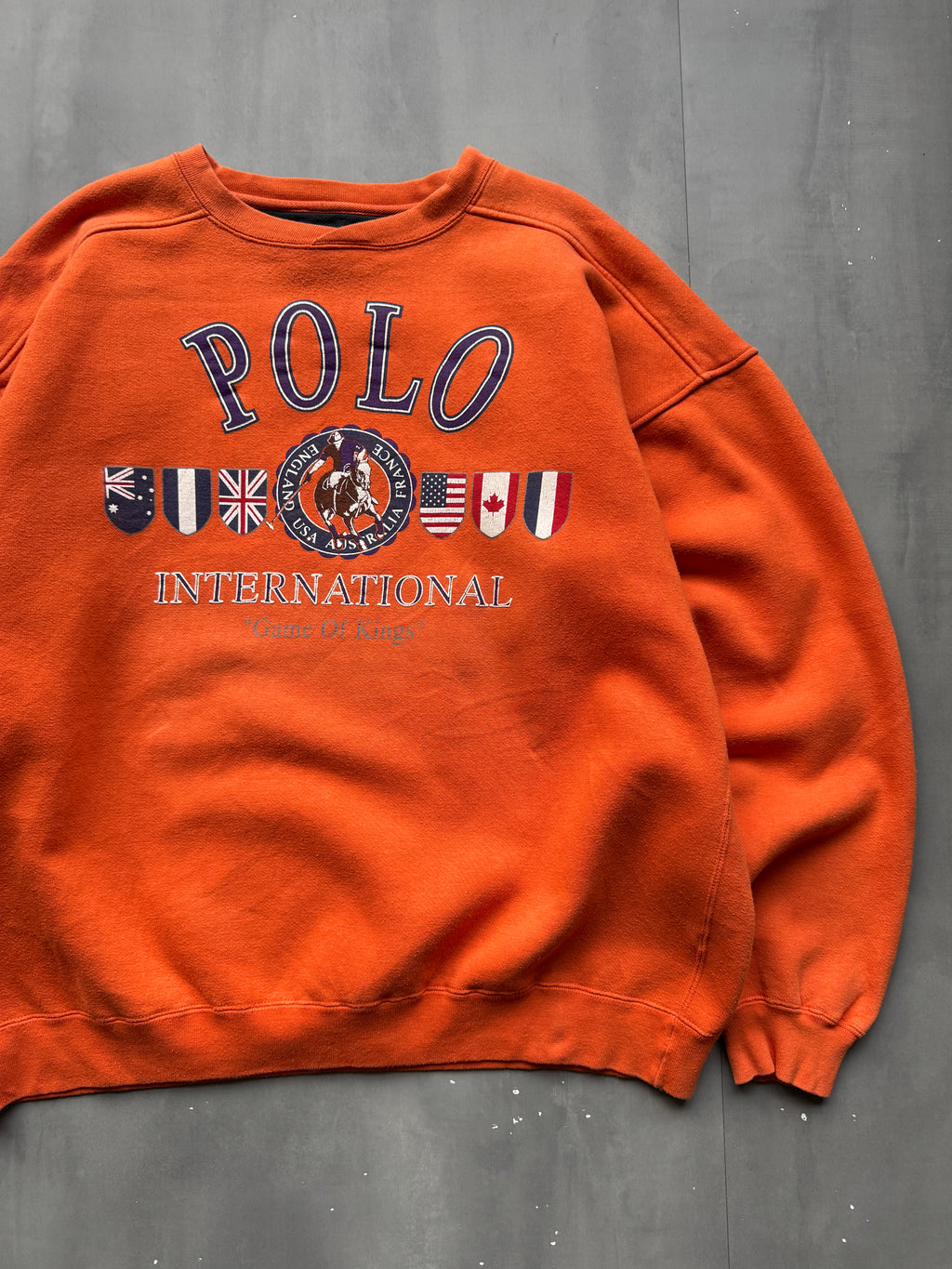 VINTAGE POLO ORANGE HEAVYWEIGHT SWEATER - XL
