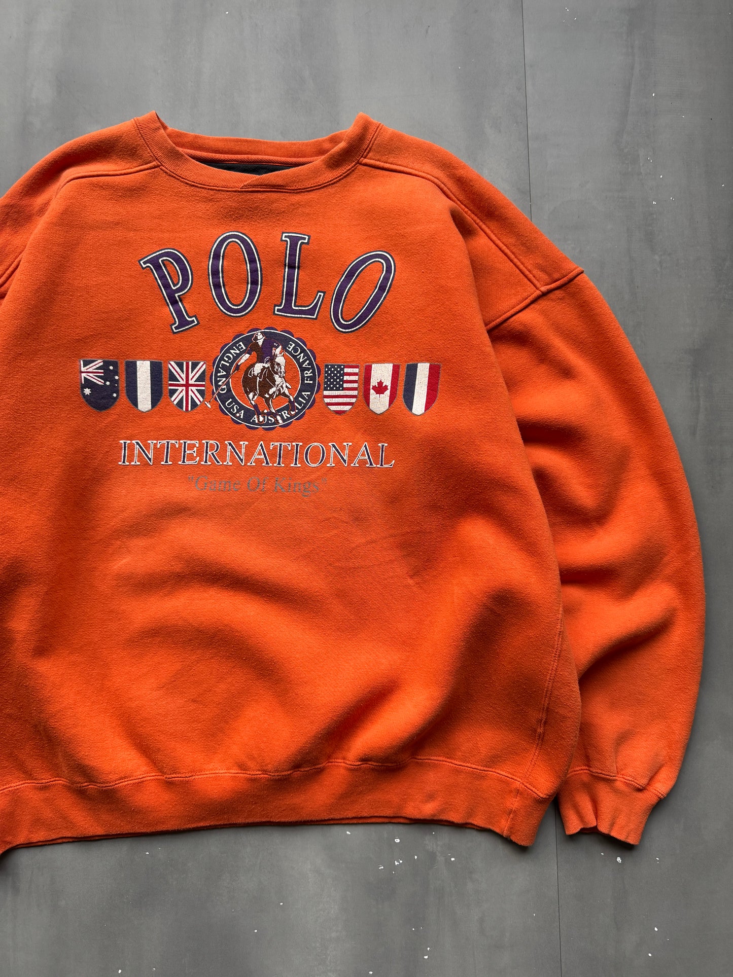 VINTAGE POLO ORANGE HEAVYWEIGHT SWEATER - XL