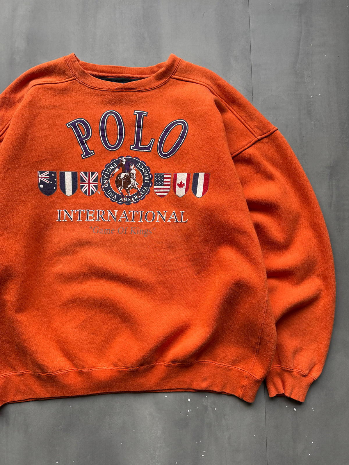 VINTAGE POLO ORANGE HEAVYWEIGHT SWEATER - XL