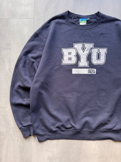 VINTAGE CHAMPION BYU NAVY SWEATER - L