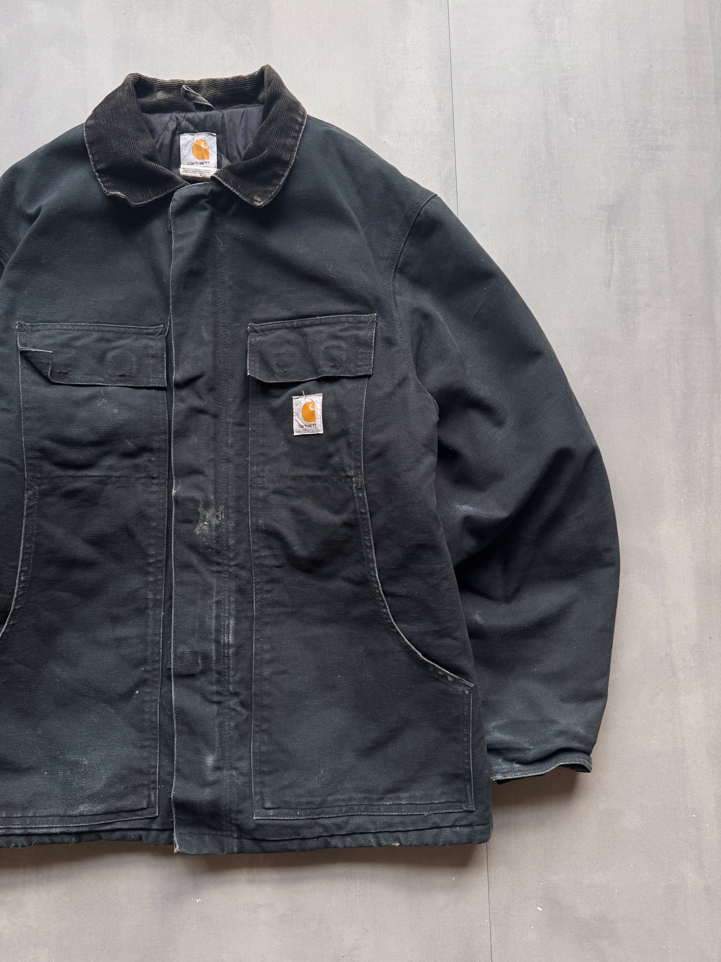 VINTAGE CARHARTT FADED NAVY ARCTIC JACKET - L