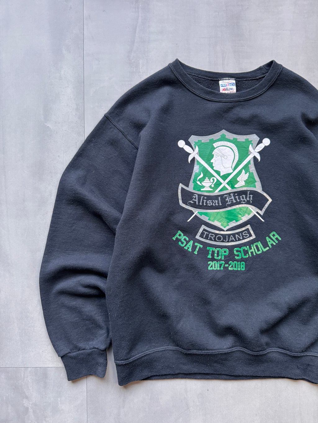 ALISAL HIGH TROJANS BLACK SWEATER - SMALL