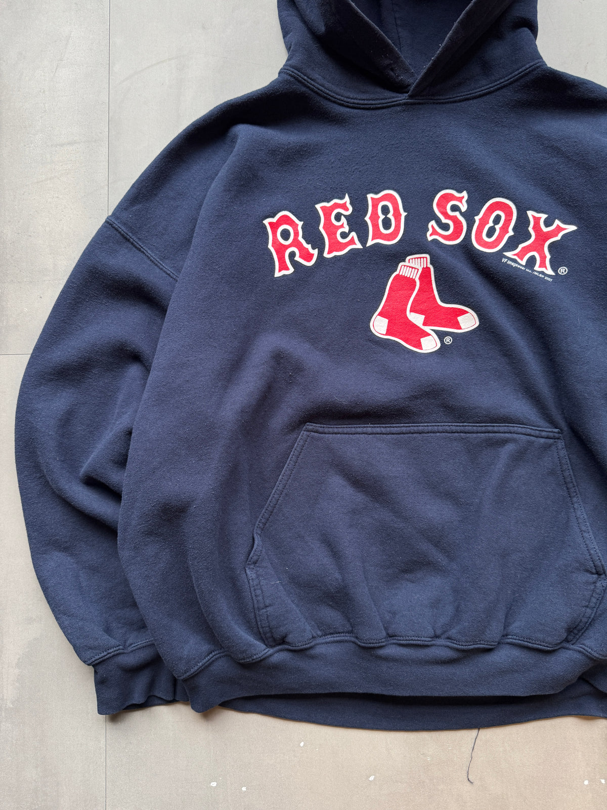 VINTAGE MLB RED SOX '07 NAVY HOODIE - L