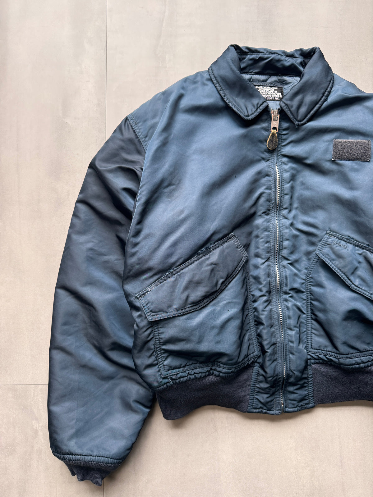 VINTAGE SCHOTT NYC NAVY TYPE CWU-R BOMBER JACKET - XL