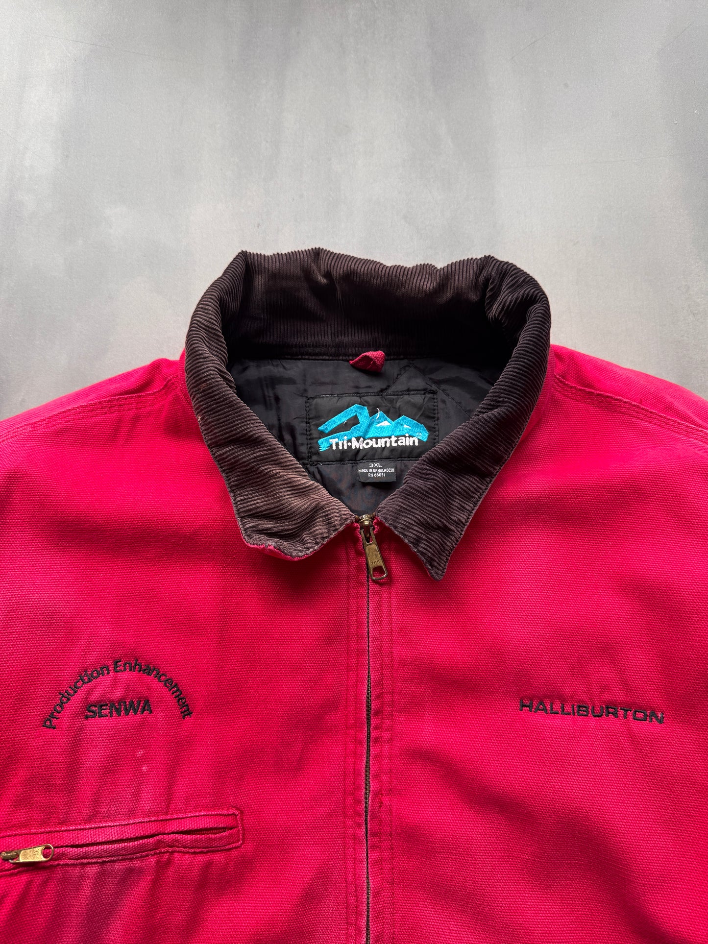 VINTAGE TRI-MOUNTAIN FADED RED DETROIT JACKET - XXXL