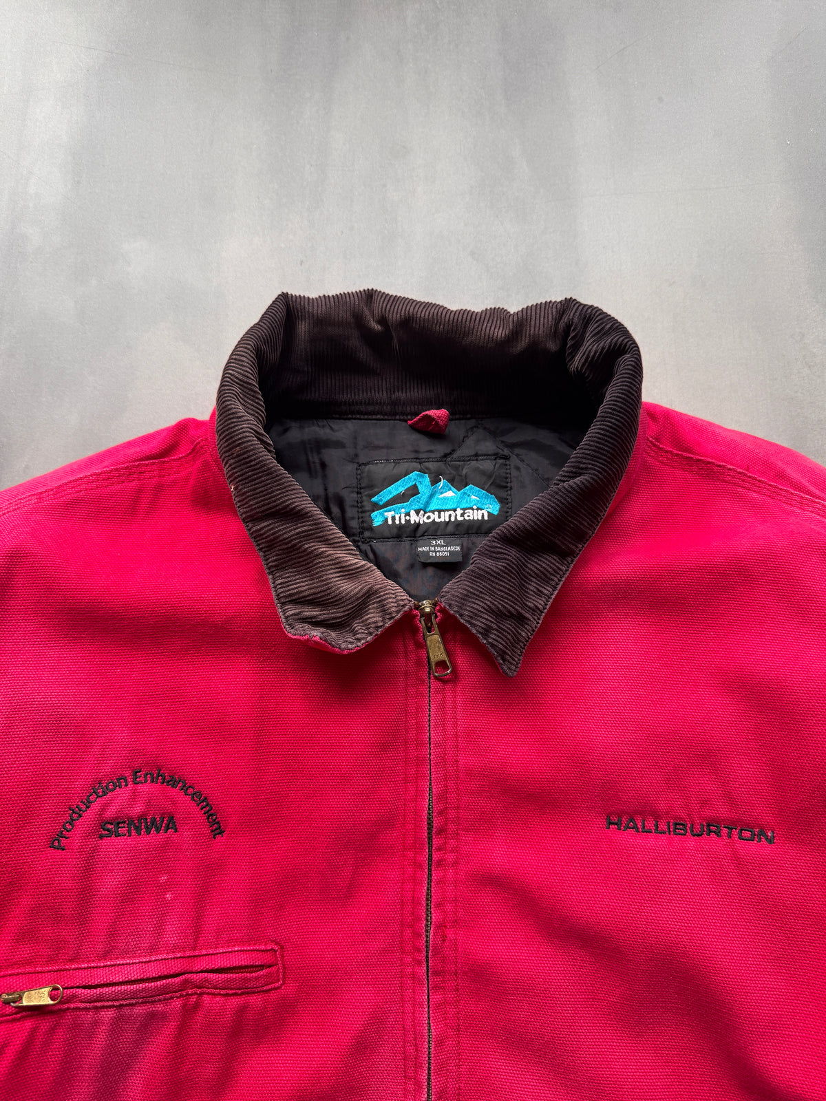VINTAGE TRI-MOUNTAIN FADED RED DETROIT JACKET - XXXL