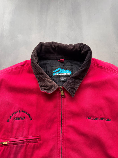 VINTAGE TRI-MOUNTAIN FADED RED DETROIT JACKET - XXXL