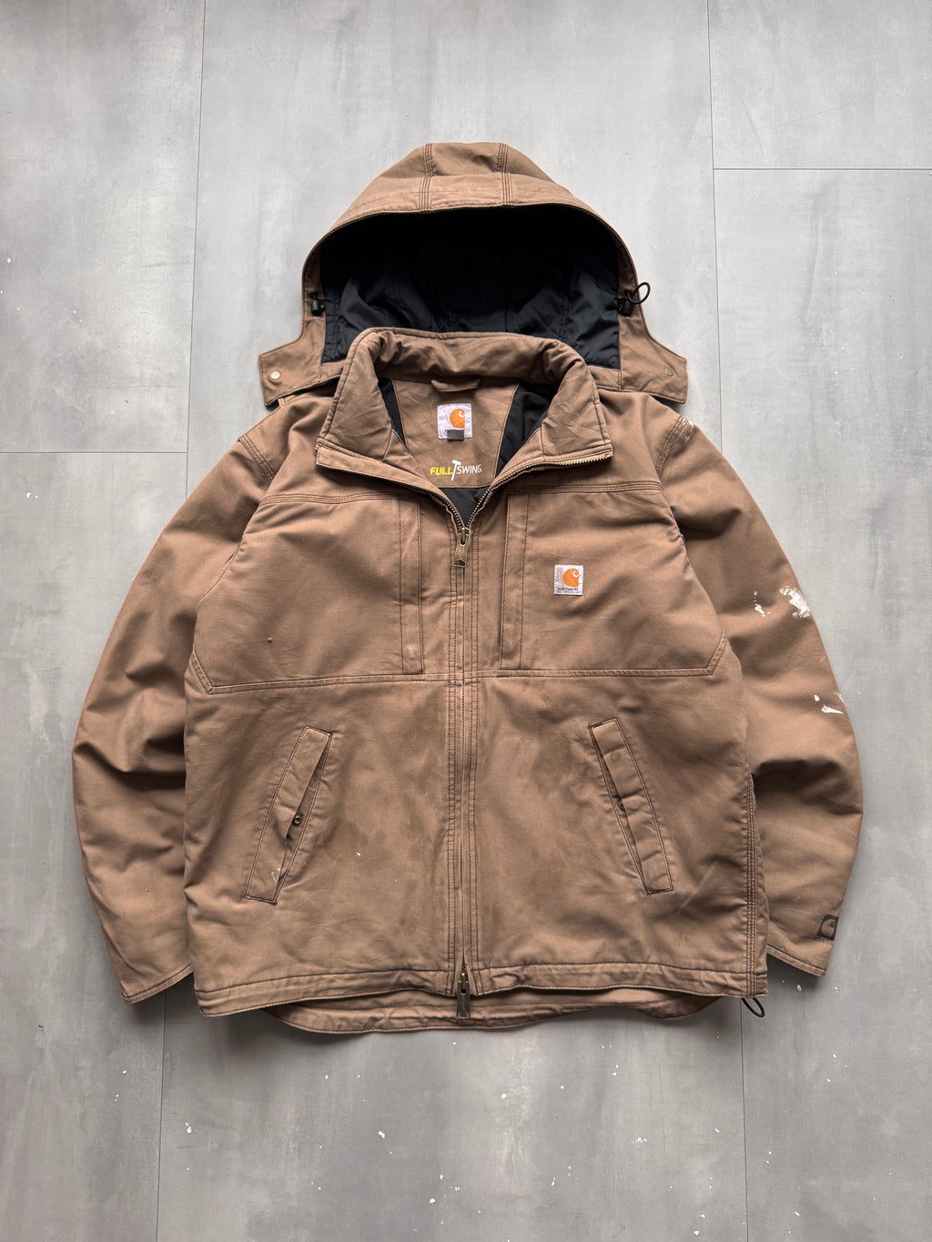 VINTAGE CARHARTT BROWN FULLSWING WORK JACKET - L