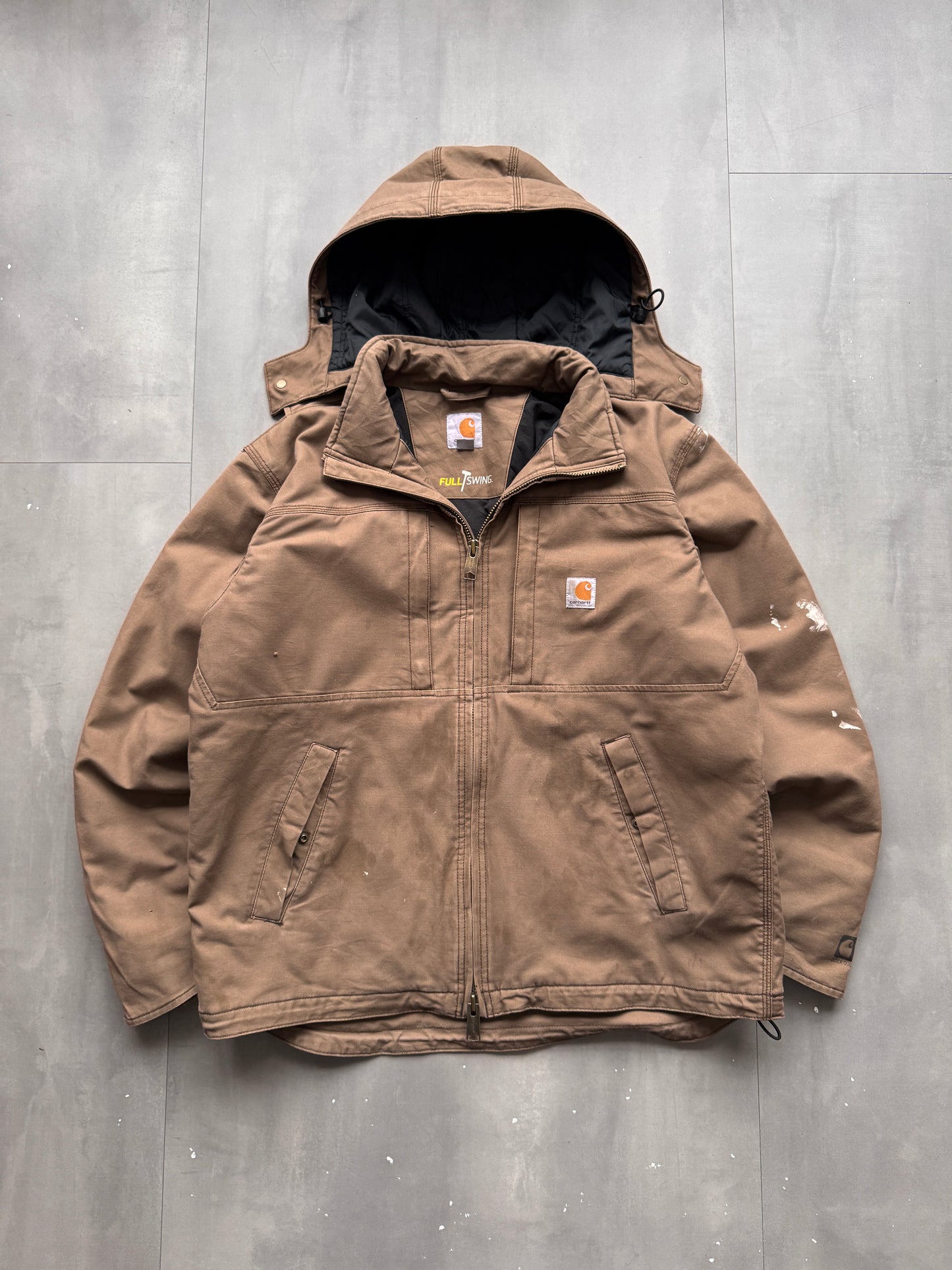 VINTAGE CARHARTT BROWN FULLSWING WORK JACKET - L