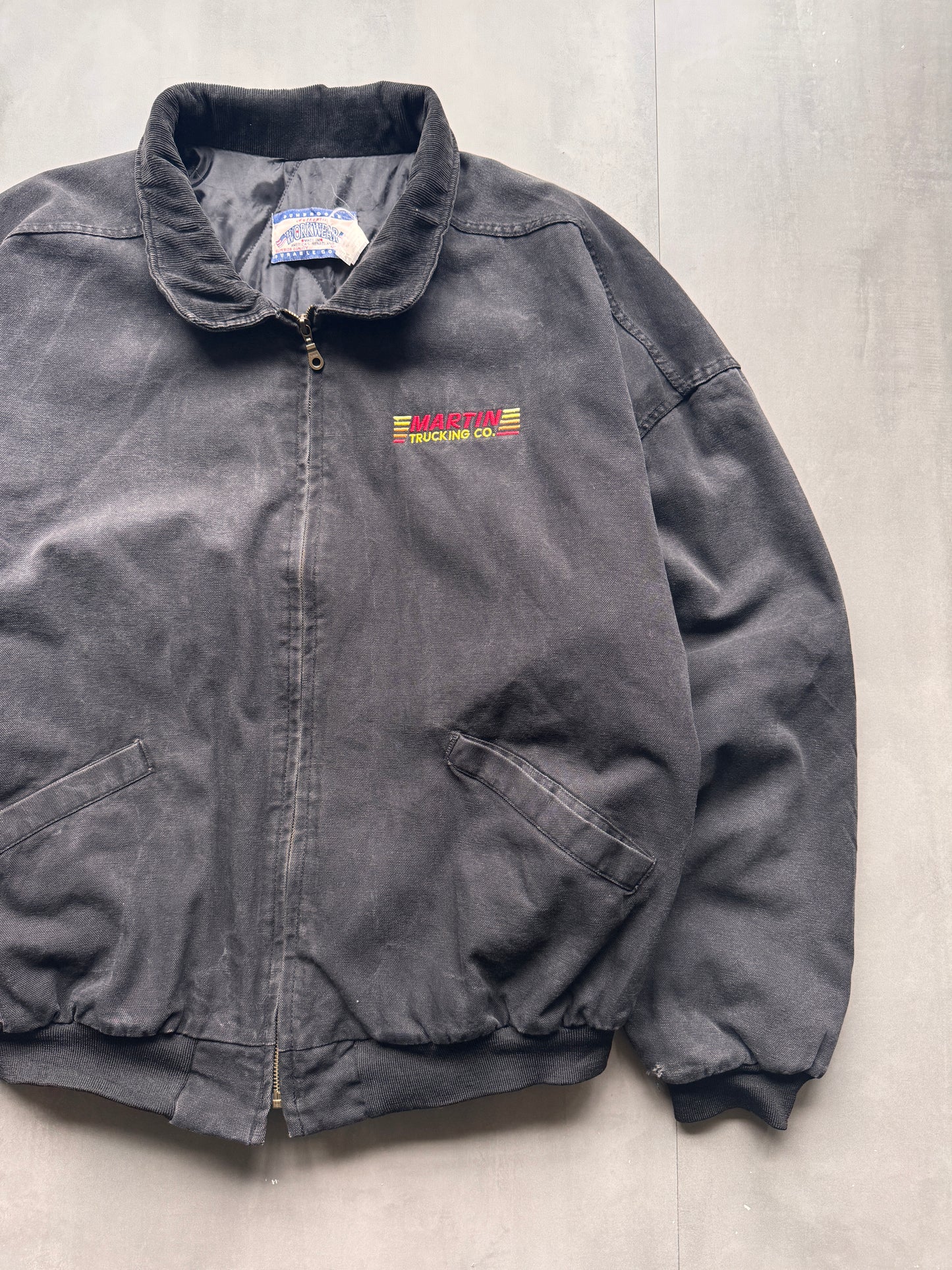 VINTAGE DUNBROOKE FADED BLACK SANTA FE JACKET - XL