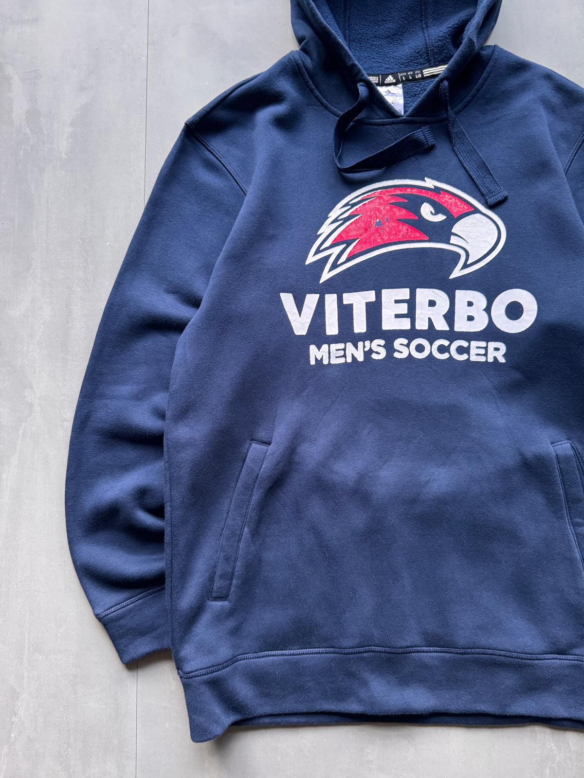 VINTAGE ADIDAS VITERBO SOCCER NAVY HOODIE - L