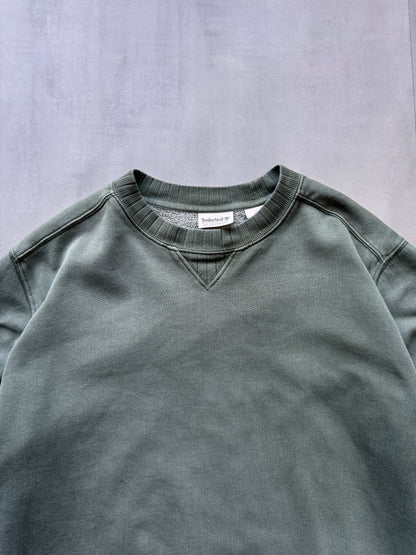 VINTAGE TIMBERLAND GREEN FADED SWEATER - LARGE