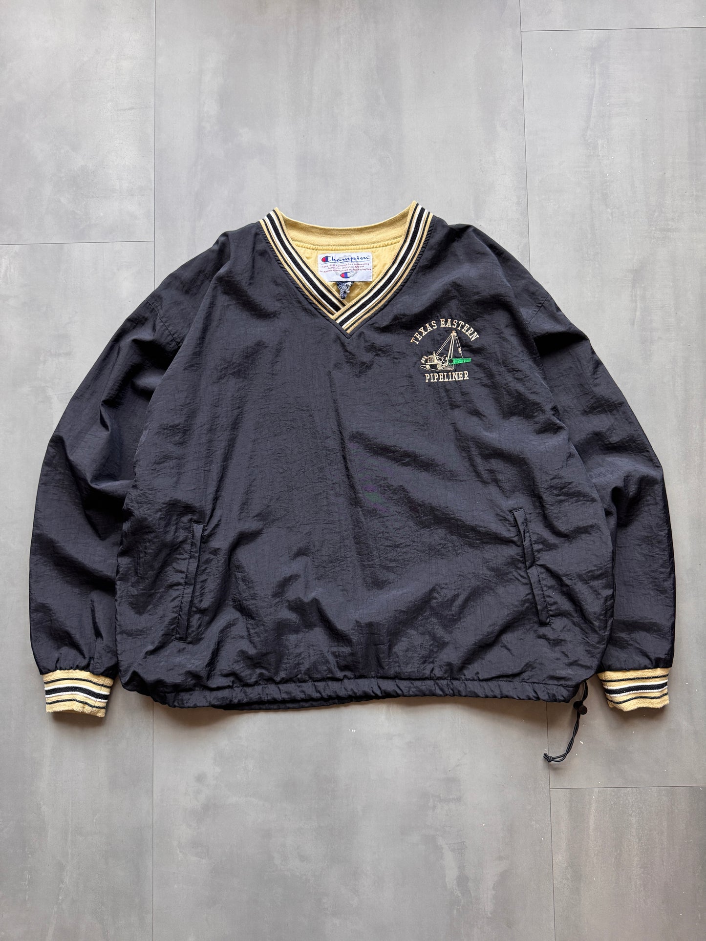 VINTAGE CHAMPION BLACK WINDBREAKER - XXL