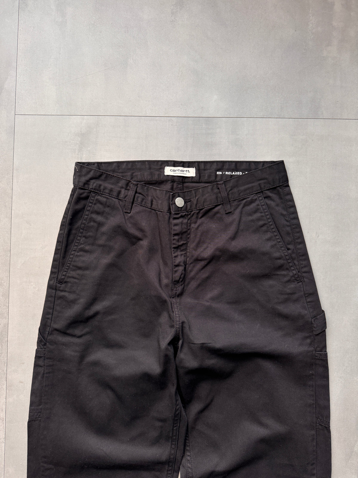 CARHARTT WIP BLACK CARPENTER PANTS - 25