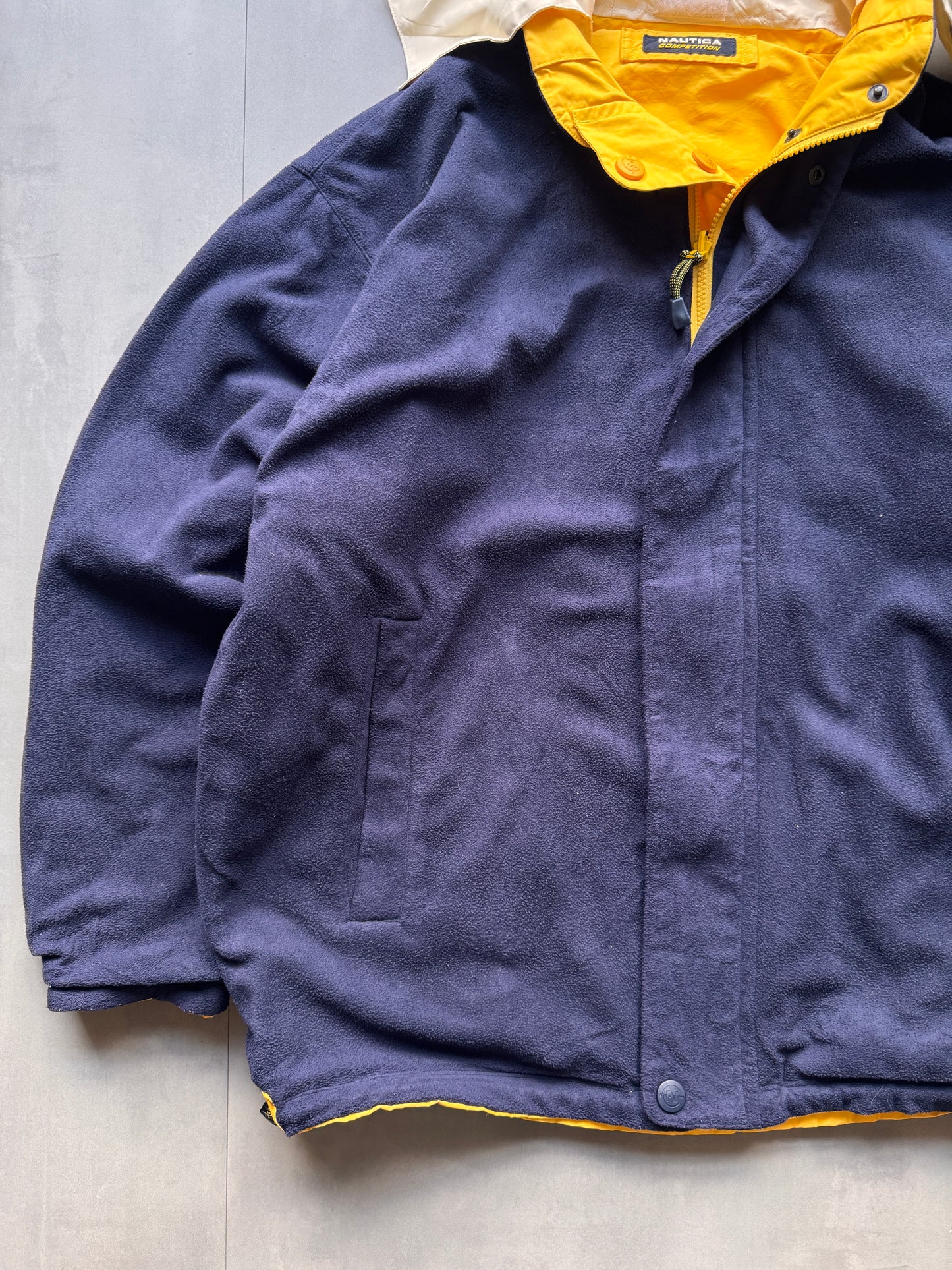 VINTAGE NAUTICA COMPETITION REVERSIBLE FLEECE LINED JACKET - XL