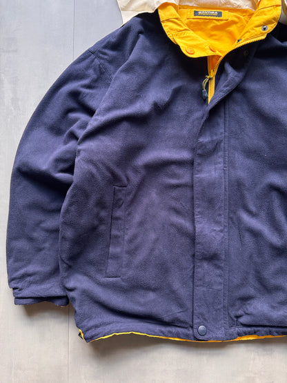 VINTAGE NAUTICA COMPETITION REVERSIBLE FLEECE LINED JACKET - XL