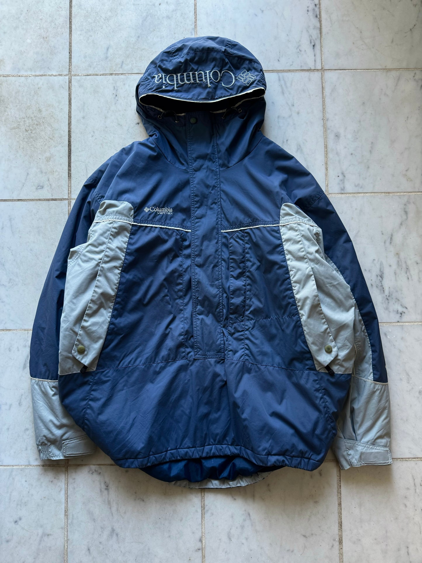 COLUMBIA VERTEX BLUE/GREY PULLOVER WINTER JACKET - XLARGE