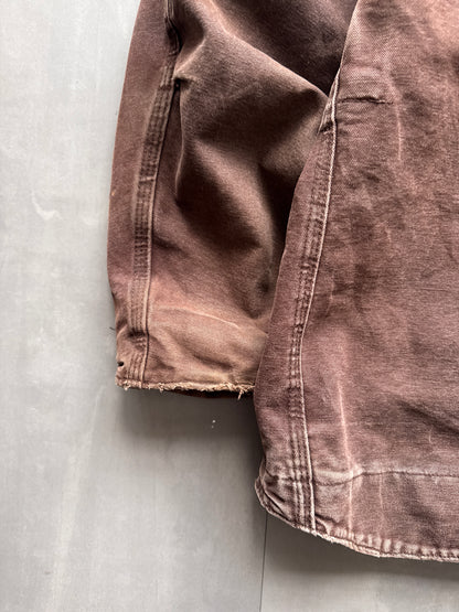 VINTAGE CARHARTT DARK BROWN SHERPA LINED ARCTIC JACKET - XL