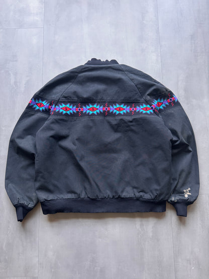 VINTAGE DAVIS JAMES NAVY AZTEC SANTA FE JACKET - L