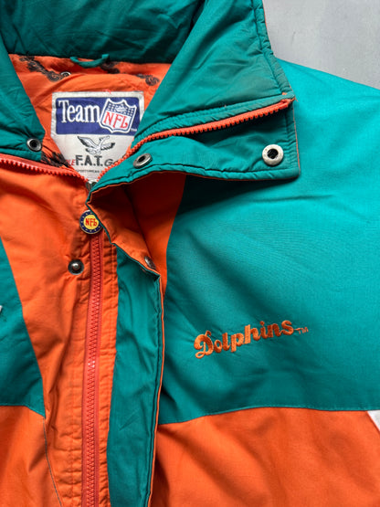 VINTAGE NFL MIAMI DOLPHINS PUFFER JACKET - XL