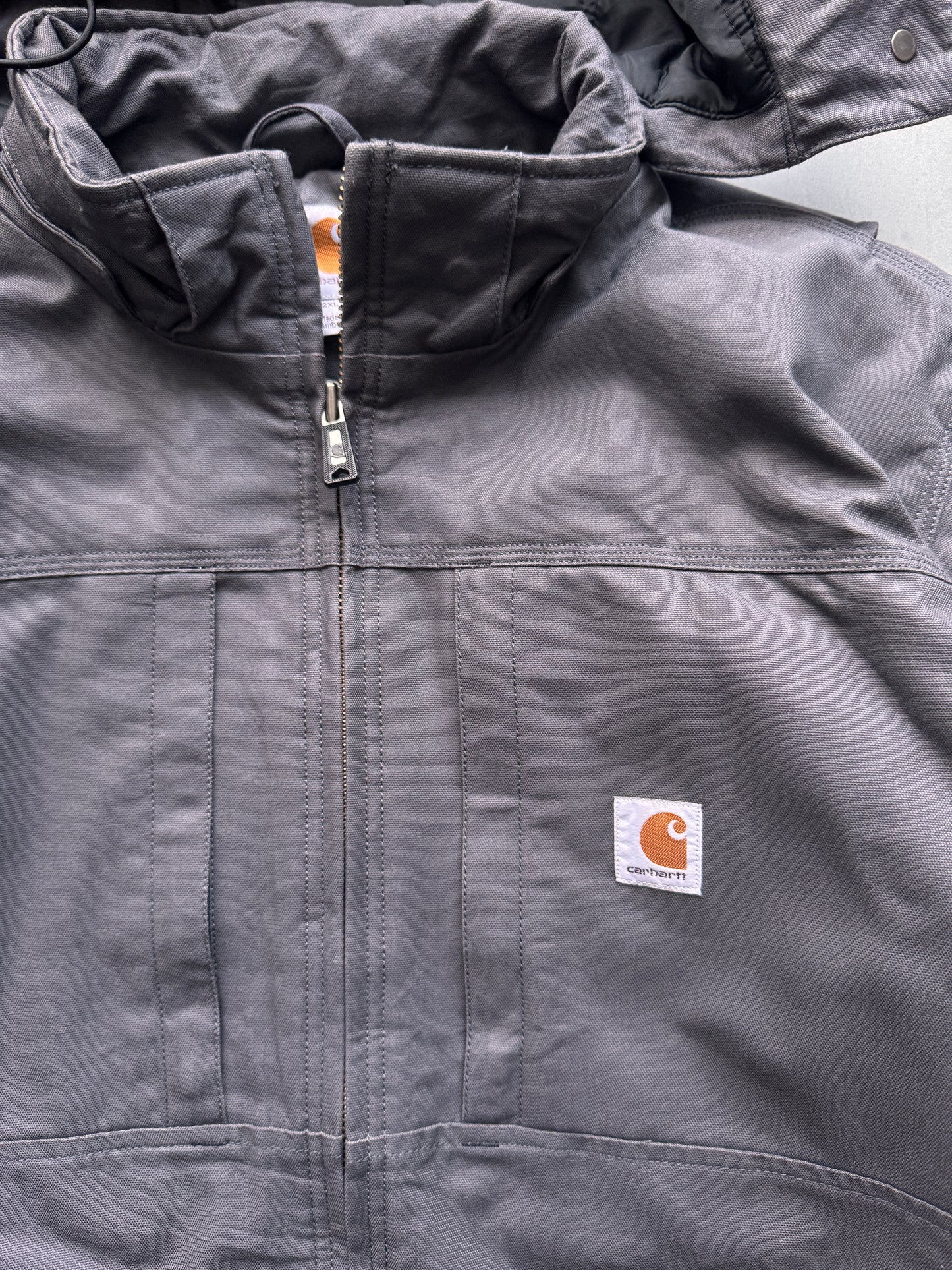 VINTAGE CARHARTT GREY FULLSWING WORK JACKET - XL