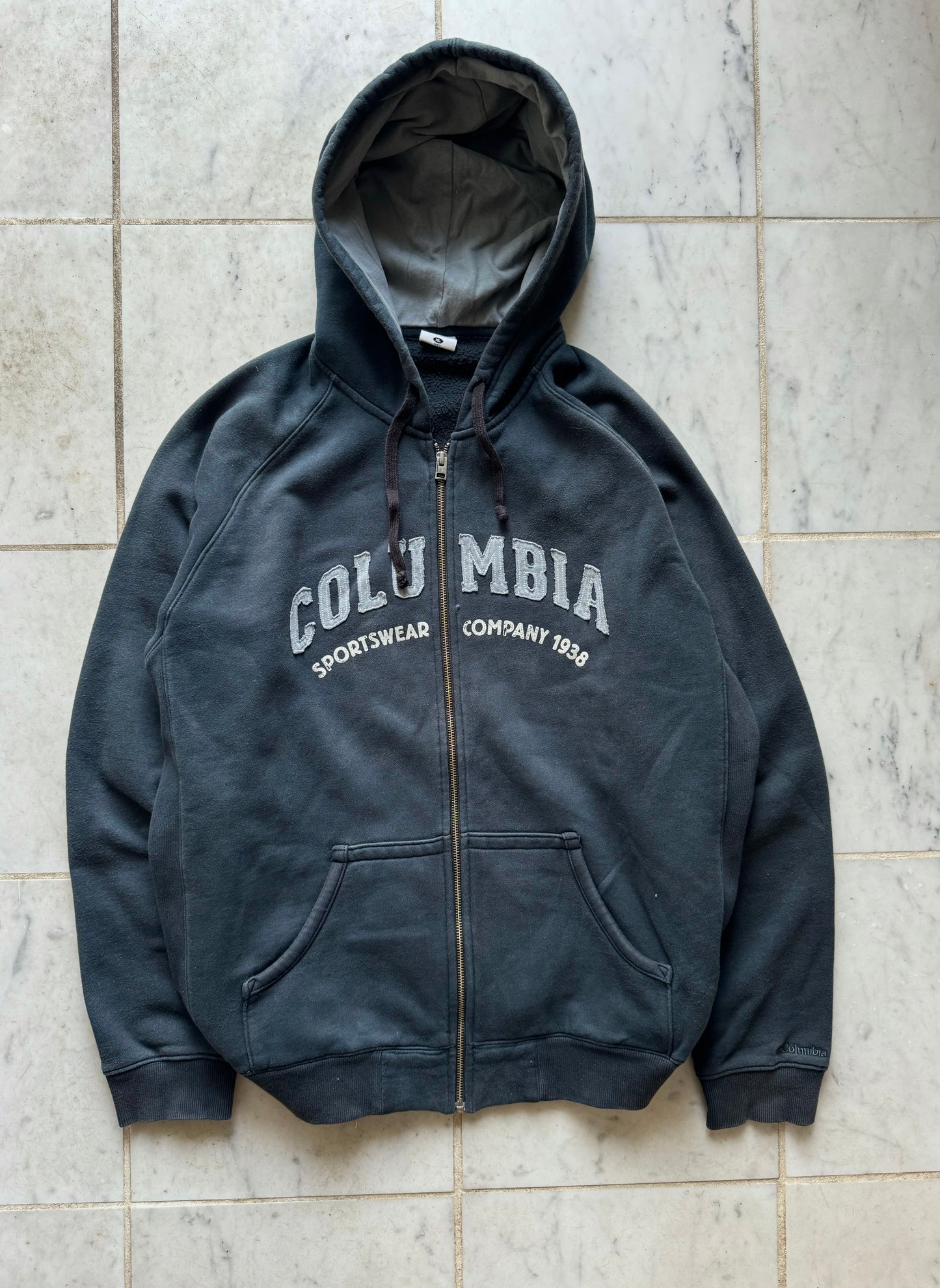 COLUMBIA SPORTSWEAR NAVY ZIP UP HOODIE - XLARGE