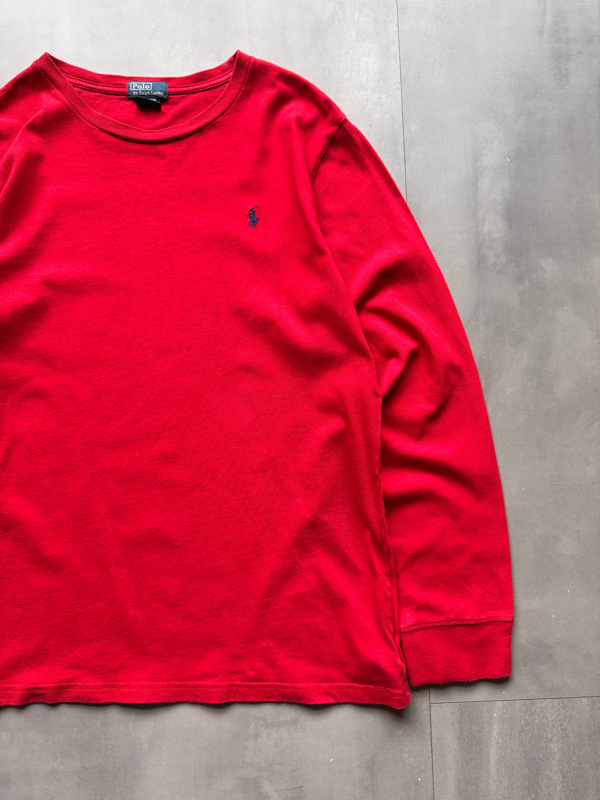 VINTAGE RALPH LAUREN RED LONGSLEEVE TEE - S