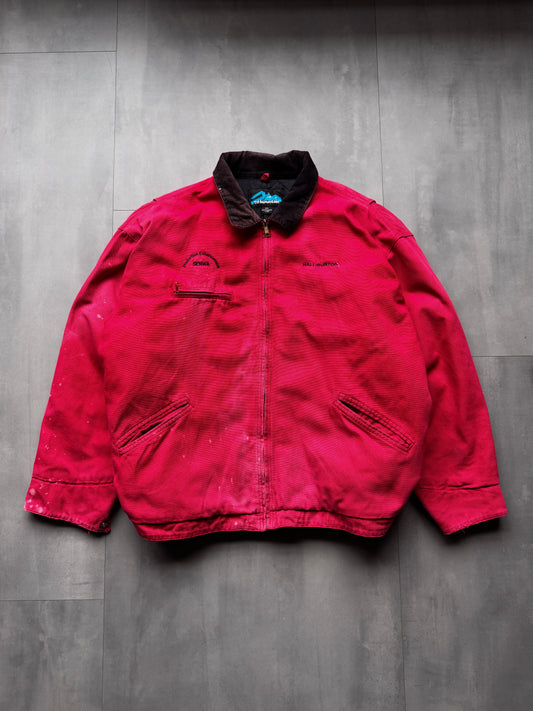 VINTAGE TRI-MOUNTAIN RED DETROIT WORK JACKET - 3XLARGE