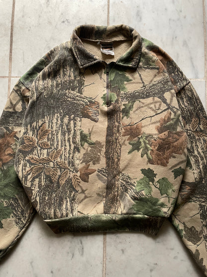 JERZEES FADED CAMO REALTREE 1/4 ZIP SWEATER - MEDIUM